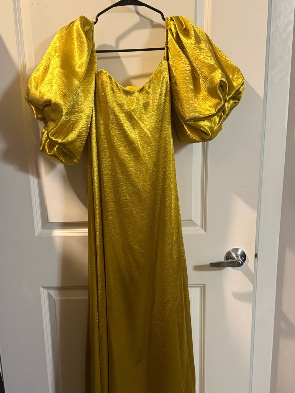 Caroline Constas Palmer Metallic Gold Off-the-Shoulder Maxi - Picture 3 of 5